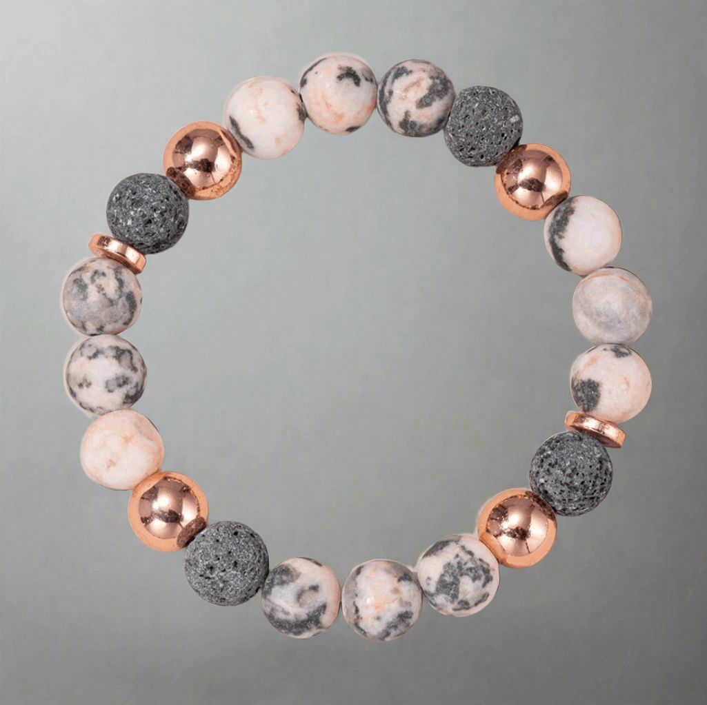 Lava natural stone beaded essential oils diffuser bracelet - MAZAROMA