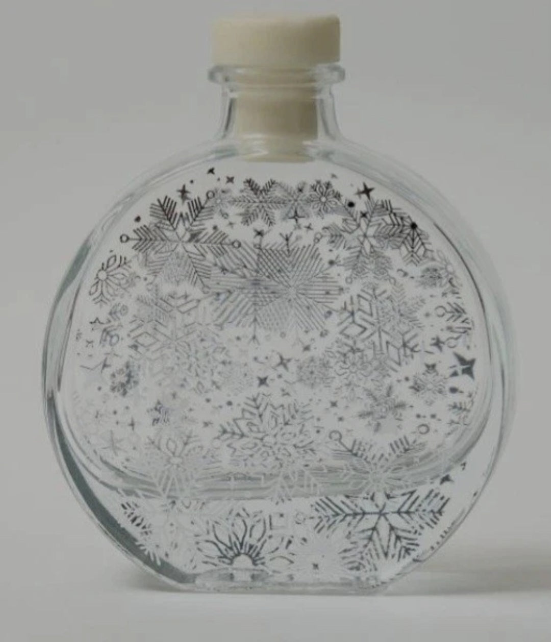 Mazaroma's 4x Pack of Clear Christmas Snowflakes Design Circle Reed Diffuser Bottles - MAZAROMA