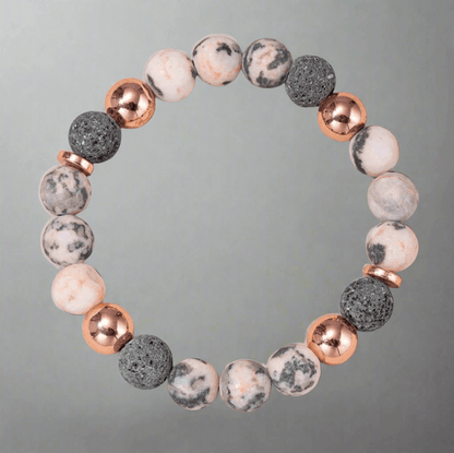 Lava natural stone beaded essential oils diffuser bracelet - MAZAROMA
