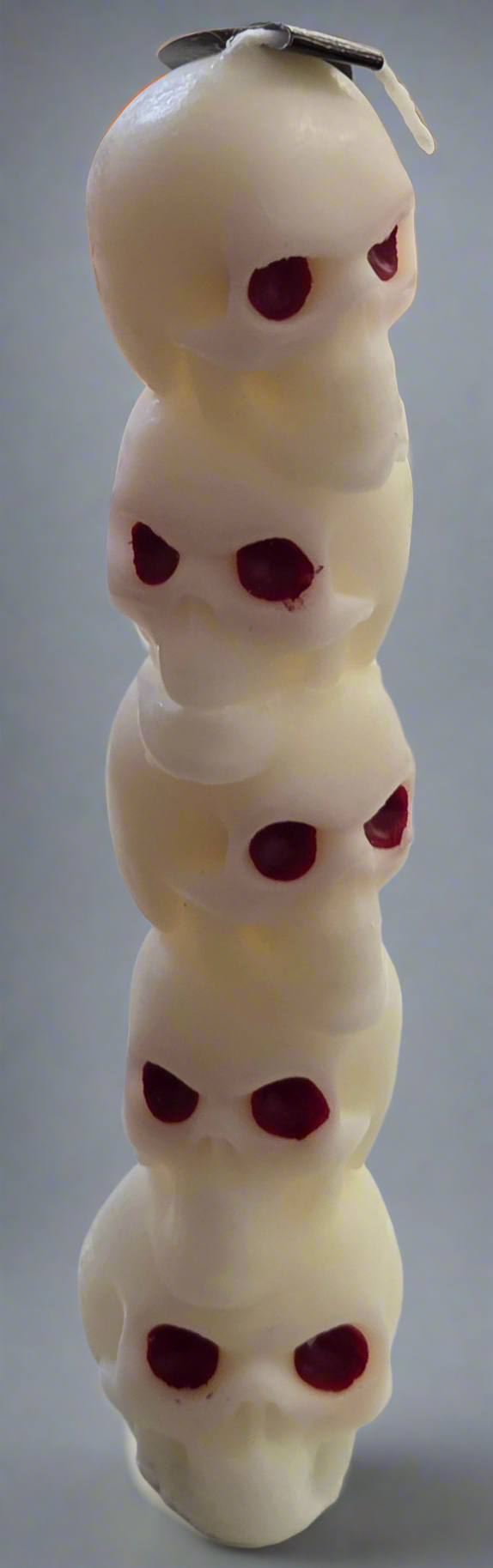 Halloween White Skull Stack Scented Candle with Red Eyes - MAZAROMA