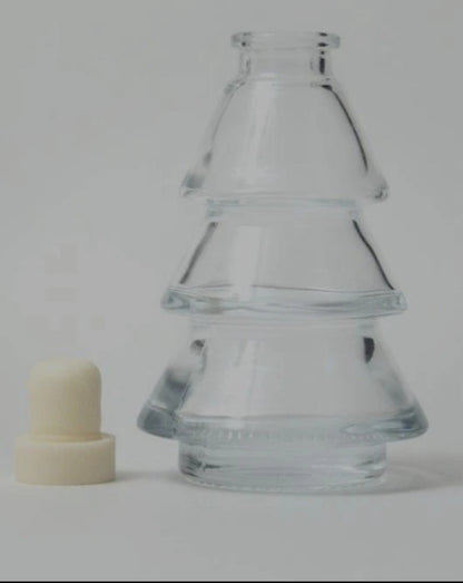 Mazaroma's 4x Pack Of Clear Christmas Tree Glass Reed Diffuser Bottles - MAZAROMA
