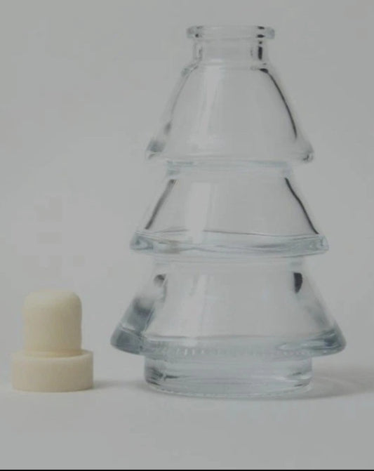 Mazaroma's 4x Pack Of Clear Christmas Tree Glass Reed Diffuser Bottles - MAZAROMA