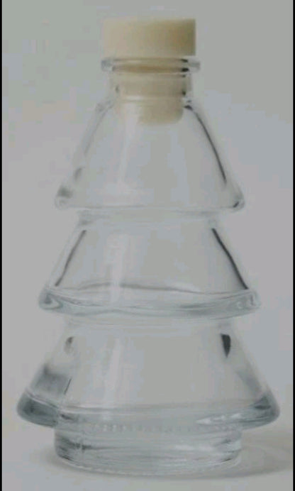 Mazaroma's 4x Pack Of Clear Christmas Tree Glass Reed Diffuser Bottles - MAZAROMA