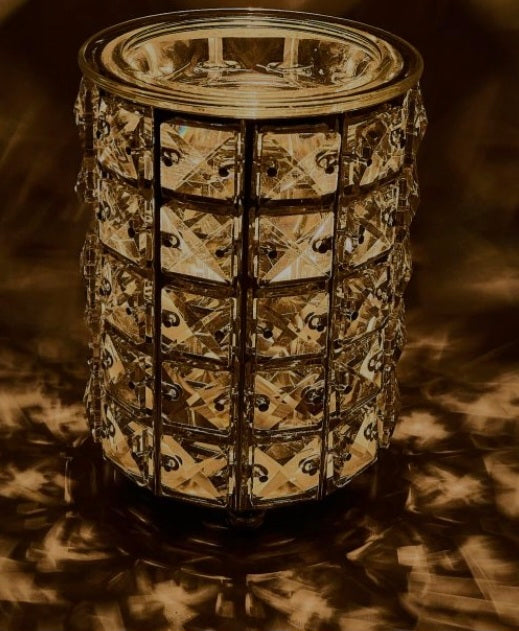 Mazaroma's Silver Glass Crystal Squares Wax Burner - MAZAROMA