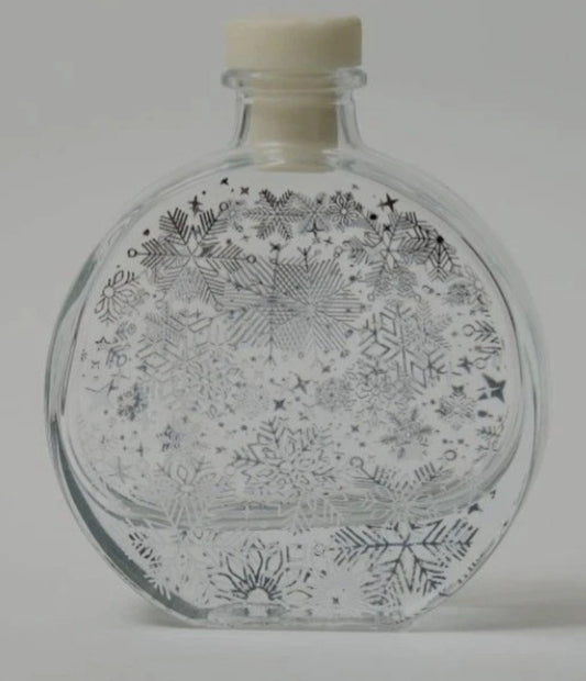 Mazaroma's 4x Pack of Clear Christmas Snowflakes Design Circle Reed Diffuser Bottles - MAZAROMA