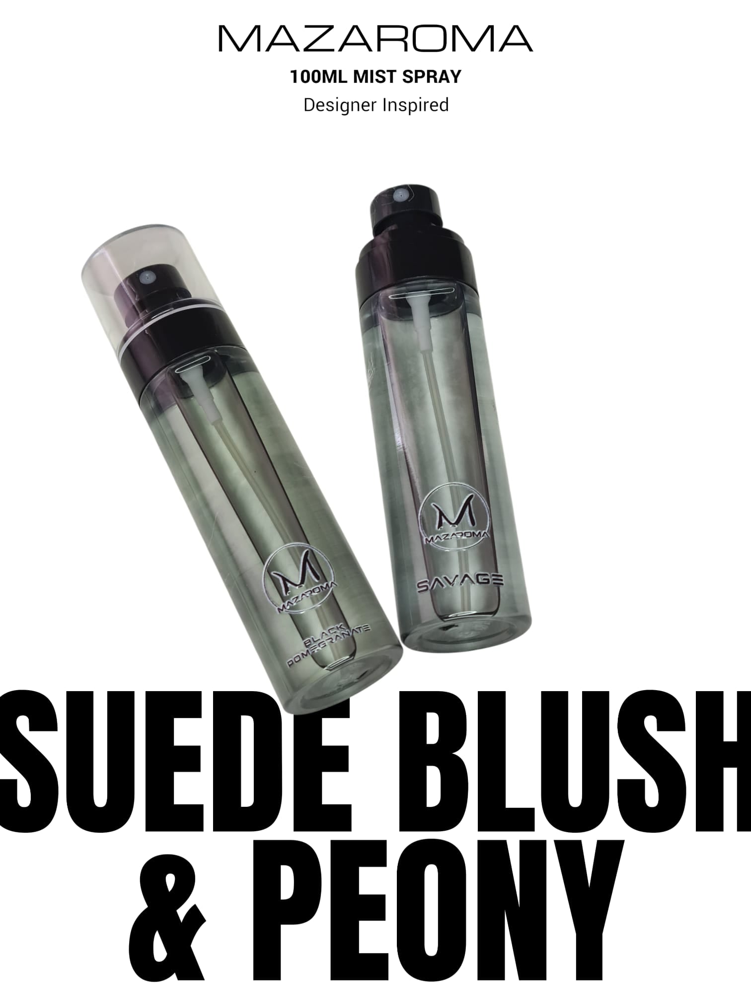 Mazaroma Suede Blush & Peony Mist Spray - 100ml Luxury Air Freshener - MAZAROMA