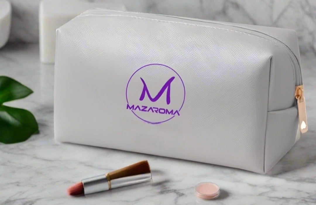 Mazaroma silver leather cosmetic bag - MAZAROMA