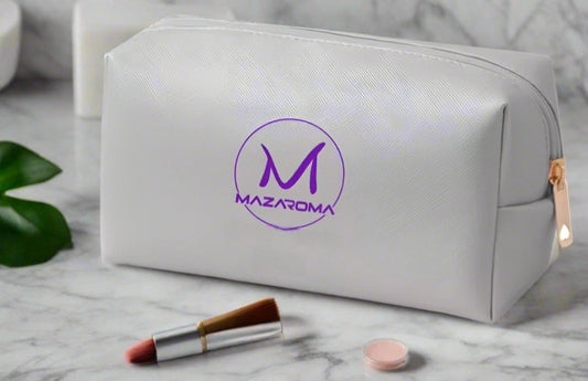 Mazaroma silver leather cosmetic bag - MAZAROMA