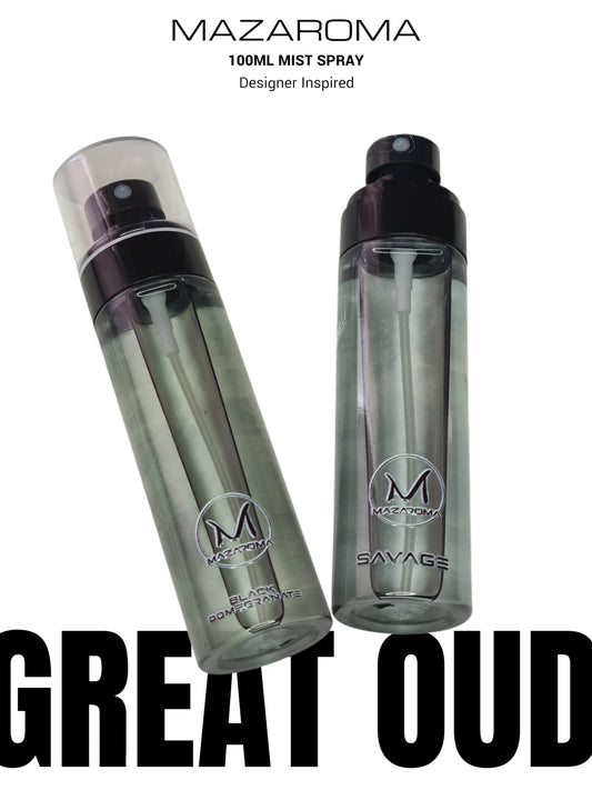Mazaroma Great Oud Mist Spray - 100ml Designer Scent for Home - MAZAROMA