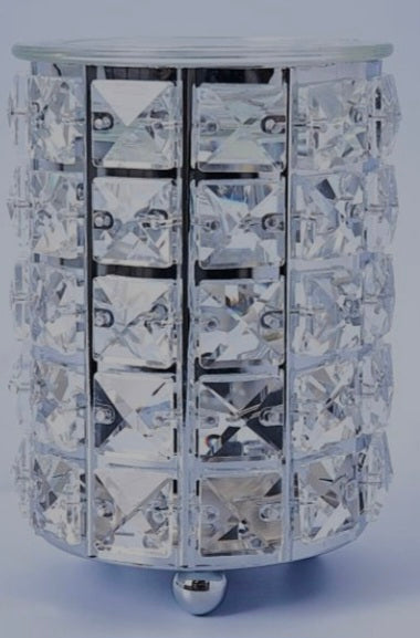 Mazaroma's Silver Glass Crystal Squares Wax Burner - MAZAROMA